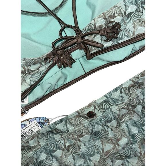 NEW WITH TAGS NEW  2 piece set prAna SEASIDE SAFARI AZRA ZEBRA RACERBACK TASSEL - Picture 9 of 13
